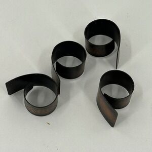 Hammered Metal Napkin Rings Spiral Wrap Bronze Copper Set of 3